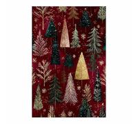 DunPei Modern Abstract Christmas Wall art, abstract Christmas tree Minimalist Self-Adhesive Holiday Art for Accent Wall in Dining Room, Office, Festive Décor(red)-60x90cm Unframed