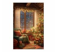 DunPei Modern Abstract Christmas Wall art, Christmas tree Minimalist Self-Adhesive Holiday Art for Accent Wall in Dining Room, Office, Festive Décor(brown)-60x90cm Unframed