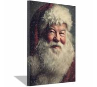 DunPei Modern Abstract Christmas Wall art, Kind Santa Claus Minimalist Self-Adhesive Holiday Art for Accent Wall in Dining Room, Office, Festive Décor(red and white)-50x70cm Framed