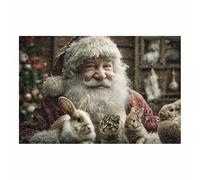 DunPei Modern Abstract Christmas Wall art, The kind-hearted Santa Claus Minimalist Self-Adhesive Holiday Art for Accent Wall in Dining Room, Office, Festive Décor(brown)-70x100cm Unframed