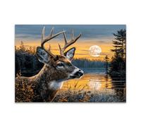 DunPei Print On Canvas Animal The Picture Abstract deer For Home and Hallway Decoration Modern Decoration Portrait Wall Art Painting Pictures(golden)-60x90cm Unframed