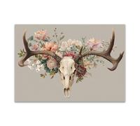 DunPei Print On Canvas Animal The Picture Deer head For Home and Hallway Decoration Modern Decoration Portrait Wall Art Painting Pictures(brown)-70x100cm Unframed