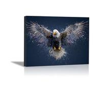 DunPei Print On Canvas Animal The Picture Flying eagles For Home and Hallway Decoration Modern Decoration Portrait Wall Art Painting Pictures(blue)-30x45cm Framed