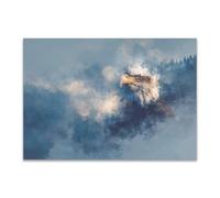 DunPei Print On Canvas Animal The Picture Flying eagles For Home and Hallway Decoration Modern Decoration Portrait Wall Art Painting Pictures(blue)-30x45cm Unframed