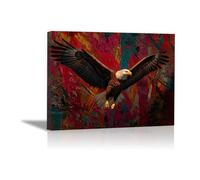 DunPei Print On Canvas Animal The Picture Flying eagles For Home and Hallway Decoration Modern Decoration Portrait Wall Art Painting Pictures(red)-70x100cm Framed
