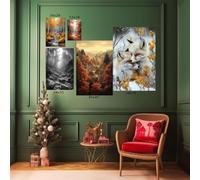 DunPei Print On Canvas Animal The Picture Lake Bear Flower For Home and Hallway Decoration Modern Decoration Portrait Wall Art Painting Pictures(Brown140)-30x45cm Unframed