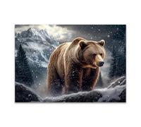 DunPei Print On Canvas Animal The Picture Palm strike bear For Home and Hallway Decoration Modern Decoration Portrait Wall Art Painting Pictures(white)-70x100cm Unframed
