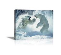 DunPei Print On Canvas Animal The Picture Palm strike bear For Home and Hallway Decoration Modern Decoration Portrait Wall Art Painting Pictures(brown)-80x120cm Framed