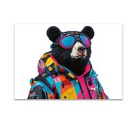 DunPei Print On Canvas Animal The Picture Palm strike bear For Home and Hallway Decoration Modern Decoration Portrait Wall Art Painting Pictures(polychrome)-80x120cm Unframed
