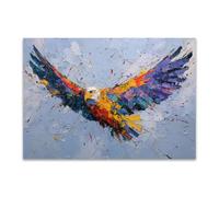 DunPei The Picture of Animal Print On Canvas Flying eagles Artistic Wall Art Painting Artwork Pictures For Home Living Room Modern Decor Decoration(grey)-70x100cm Unframed