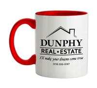 Dunphy Real Estate Make Your Dreams Come True - 11oz - Ceramic Two-Tone Mug for Coffee/Tea - Red/White - One Size