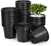 DUNPUTE 120 Packs 6 Inch Plant Nursery Pots, Plastic Seeds Starter Pots with Drainage Holes, Germination Soft Flower Plant Container for Succulents Seedling Cutting Transplanting (120, 6 Inch)