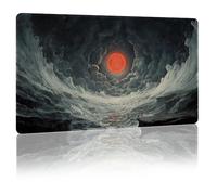 DUNQEO Fantasy Game Mat Compatible with MTG, TCG - 24”x14” Playmat with Stitched Edges for Trading Card Games, Board Games & Desk Use(Coresun,No Game Zones)