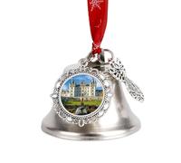 Dunrobin Castle in Scotland Cute Christmas Bells Ornaments Xmas Holiday Sliver Bell for Home Yard Garden Decor
