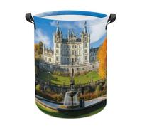 Dunrobin Castle in Scotland Cute Laundry Basket with Handle Oxford Foldable Large Hamper for Bedroom Bathroom