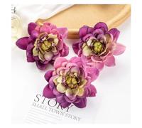 DUNSBY Artificial Lotus 10Pcs 10cm Artificial Flowers for Scrapbook Fake Dahlia Home Decor Wedding Wreath Accessories Diy Candy Box Silk Lotus(Color 5,10 pieces)