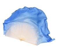 DUNSBY Belly Dance Fan Dance Fan Veil Pair 2pcs Circle Real Silk Dancer Practice Show Props Extra Long Flowy Folk Costume(Color 1,Right Left-1 People)