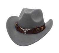 DUNSBY Cowboy Hat Men Women Denim Hats Head Accessories Style Personality Popular Cowboy Caps Outdoor Sunhats(Grey,M)
