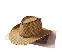 DUNSBY Cowboy Hat Retro Cowboy Hat Farm Sun Protection Big Brim Effect Is Better For Outdoor Travel(Khaki)