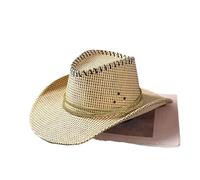 DUNSBY Cowboy Hat Retro Cowboy Hat Farm Sun Protection Big Brim Effect Is Better For Outdoor Travel(Beige)