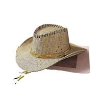 DUNSBY Cowboy Hat Retro Cowboy Hat Farm Sun Protection Big Brim Effect Is Better For Outdoor Travel(Light yellow)