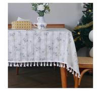 DUNSBY Floral Table Cloth Boho Style Daisy Tassels Floral Tablecloth,Tea Table Decoration,Rectangle Cover For Kitchen Dining Room Party Picnic(Color-03,140x300cm)