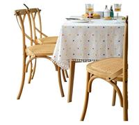 DUNSBY Floral Table Cloth Boho Style Daisy Tassels Floral Tablecloth,Tea Table Decoration,Rectangle Cover For Kitchen Dining Room Party Picnic(Color-01,140x240cm)