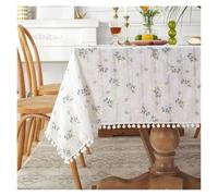 DUNSBY Floral Table Cloth Boho Style Daisy Tassels Floral Tablecloth,Tea Table Decoration,Rectangle Cover For Kitchen Dining Room Party Picnic(Color-07,140x180cm)