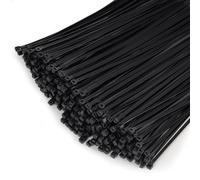 DUNSOO 500 Pack Black Cable Ties, 300mm x 3.6mm Premium Nylon Zip Ties, Heavy Duty Tie Wraps for Wire Management, Home, Garden, Office and DIY