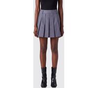 DUNST Striped Pleated Crêpe Mini Skirt with Mid-Rise Waist - Size: L - female