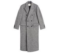 DUNST Women's Tailored Double Beasted Hairy Wool Coat Melange Grey Brushed