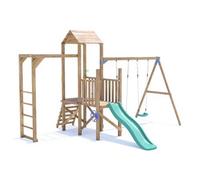 Dunster House Climbing Frame With Swings, Slide, & Bars Balconyfort Low Platform