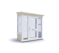 Dunster House Composite AddPorch W2.0m x D1.0m, UPVC Windows & Doors, Right Config in White Dunster House White