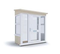 Dunster House Composite Addporch W2.0M X D1.0M, Upvc Windows & Doors, Superfelt Included, Right Door Config