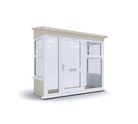 Dunster House Composite AddPorch W2.5m x D1.0m, UPVC Windows & Door, Right Config in White Dunster House White