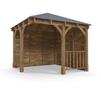 Dunster House Corner Gazebo Wooden Garden Shelter 3m x 3m Leviathan