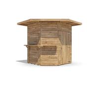 Dunster House The Corner Hangover Garden Bar III 2.4m x 2.4m - Pressure-Treated Outdoor Bar Shed