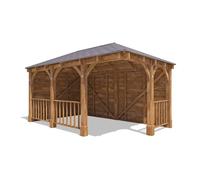 Dunster House Corner Gazebo Kit 5m x 3m Leviathan with Side Walls and Roof Shingles