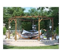 Dunster House Diamond Utopia 3m x 3m Wooden Corner Pergola Kit (9598) - DIY Friendly, Pressure-Treated Spruce