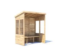 Dunster House Garden Arbour With Glazed Panels, W1.8m x D1.2m / W6' x D4', Pressure Treated, Apocallipo