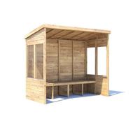 Dunster House Garden Arbour With Glazed Panels, W2.4m x D1.2m / W8' x D4', Pressure Treated, Apocallipo