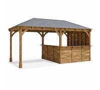Dunster House Dunster Wooden House Garden Bar 6M X 3M Outdoor Pub Shed With Counter Leviathan Side Wall