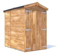 Dunster House Wooden Garden Shed 1.2m x 1.8m Outdoor Storage Building Overlord with Apex Roof