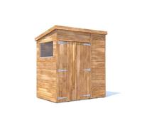 Wooden Garden Shed 1.8m x 1.2m 15mm Tongue & Groove Thick Walls & Pent Roof & Window, Pressure Treated Timber, Overlord Modular
