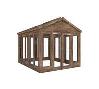 Dunster House Growzilla Wooden Greenhouse W2.4M X D3.0M / W8' X D10' With 4mm Glass And Automatic Vent Opener