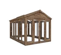 Dunster House Growzilla Wooden Greenhouse W2.4M X D3.6M / W8' X D12' With 4mm Glass And Automatic Vent Opener