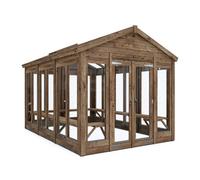 Dunster House Growzilla Wooden Greenhouse With X1 Shelving Pack W2.4M X D3.6M / W8' X D12' Auto Vent Opener