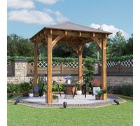 Dunster House Heavy Duty Wooden Gazebo 2.5m x 2.5m Pressure Treated - Leviathan in Brown Dunster House Brown
