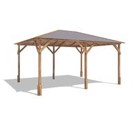 Dunster House Heavy Duty Wooden Gazebo 4m x 3m with Superfelt - Utopia 430 in Brown Dunster House Brown