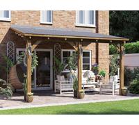 Dunster House Lean To Gazebo Wooden Canopy Kit 4m x 3m Patio Garden Shelter Leviathan
